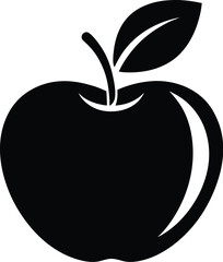 Apple vector silhouette, apple icon 