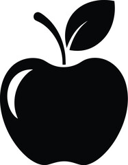 Apple vector silhouette, apple icon 
