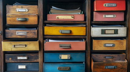 Office organization concept with document management tools
