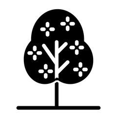flowering tree glyph icon