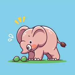 Obraz premium Cute Elephant Finds Food