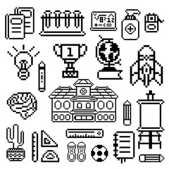 school set bundle pixel art