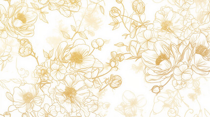 seamless pattern with yellow flowers, floral seamless pattern, cute illustration, yellow flowers against a white background