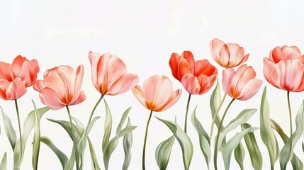 Beautiful tulip flower in Spring.