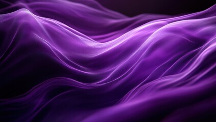 Obraz premium Flowing Purple Fabric Texture with Smooth Waves and Soft Light Creating an Atmospheric and Ethereal Background for Artistic Designs and Projects