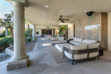 Outdoor lounge area at luxury home