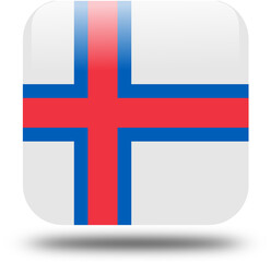 Obraz premium square 3d look flag of faroe island country