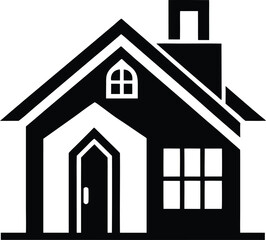 Home silhouette, home icon symbol, house black vector silhouette 