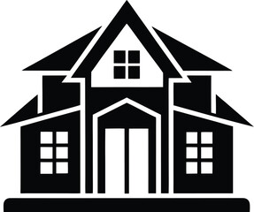 Home silhouette, home icon symbol, house black vector silhouette 