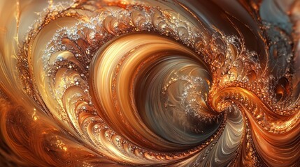 Warm rose gold and amber swirls, glowing and rich with fluid, silky transitions