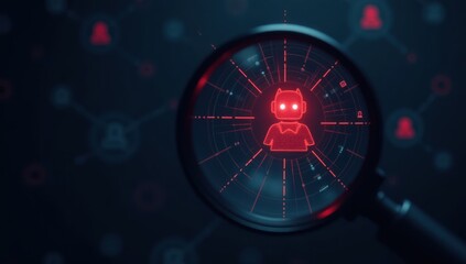 AI Robots and Jobs of the Future - Under the Magnifying Glass. Ideal for articles and presentations discussing automation, job displacement, and the evolving workforce