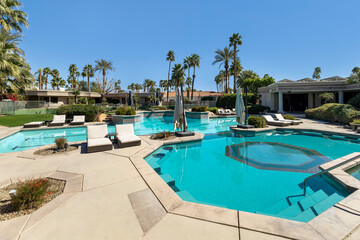 Swimming pool at a large luxury estate