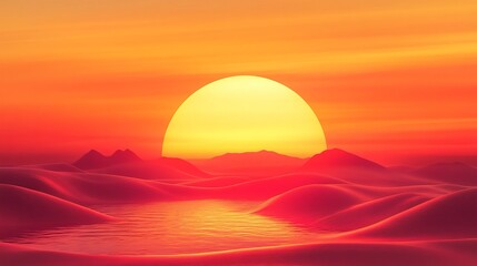 Warm sunset orange and red gradient, glowing and rich with smooth glossy transitions