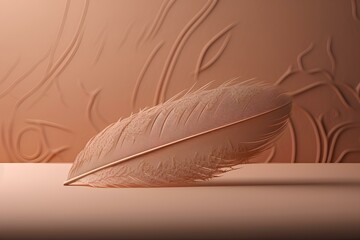 feather on a black background