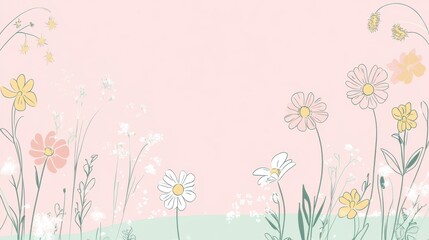 Beautiful background template made of Spring flowers.