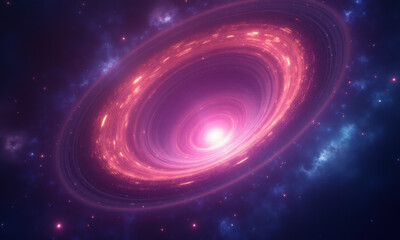 Cosmic Vortex: Pink Galaxy Nebula - Abstract art