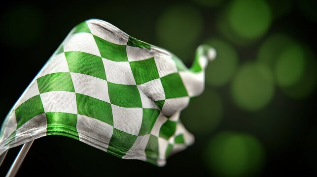 Celebrating goals at the finish line checkered flag event racing track high energy close-up view