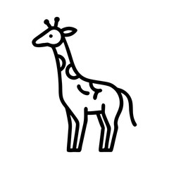 Fototapeta premium Minimal black giraffe outline icon in simple style