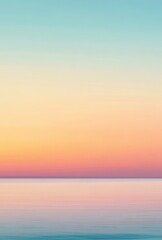 Serene Sunset Over Calm Water with Gradations of Soft Pastel Colors Reflecting Peaceful Evening Atmosphere and Tranquil Mood in Nature's Beauty