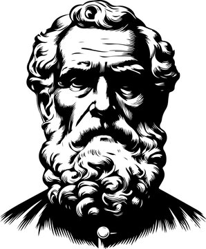 recommend clip art: sketch vector illustration silhouette design poster philosopher thinker roman greek classic vintage