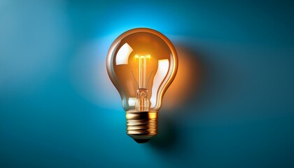 Fototapeta premium 3d icon of light bulb symbolizing the generation of bright innovative ideas