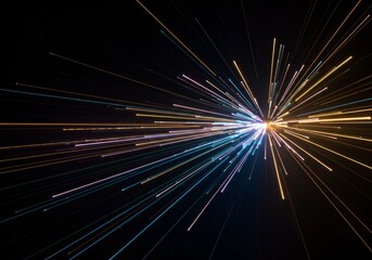 Fototapeta premium Abstract fiber optic light trails creating a sense of speed and data transfer