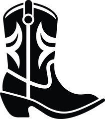 Cowboy Boot silhouette, cowboy boot icon vector illustration  