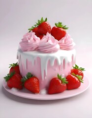 strawberry cheesecake with cream