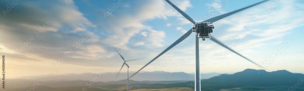 Poster ai-enhanced maintenance for autonomous wind turbines showcased in a detailed image.