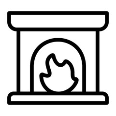 fireplace Line Icon