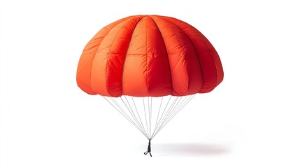 Red Parachute on a Simple Background Showcasing Modern Design and Functionality in Aerial Sports