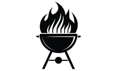 Barbecue grill silhouette, Barbecue stove silhouette, roaster grill icon, vector illustration
