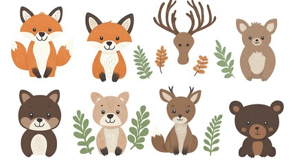 Obraz premium Cute forest animals illustration (1)