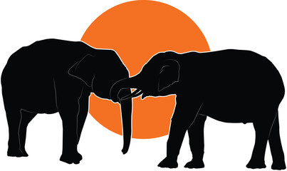 silhouette of elephant