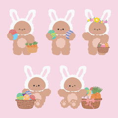 cute bear Easter cartoon