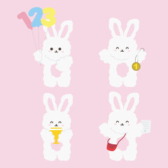 cute bunny school illustration