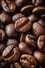 Close-up of rich, dark coffee beans