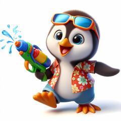 3d penguin in baseball cap