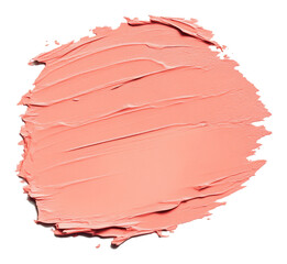 Texture of coral pink paint swatch with smooth strokes, abstract art concept