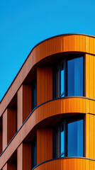 Fototapeta premium Architectural building with prominent clock feature on side showcasing urban design elements