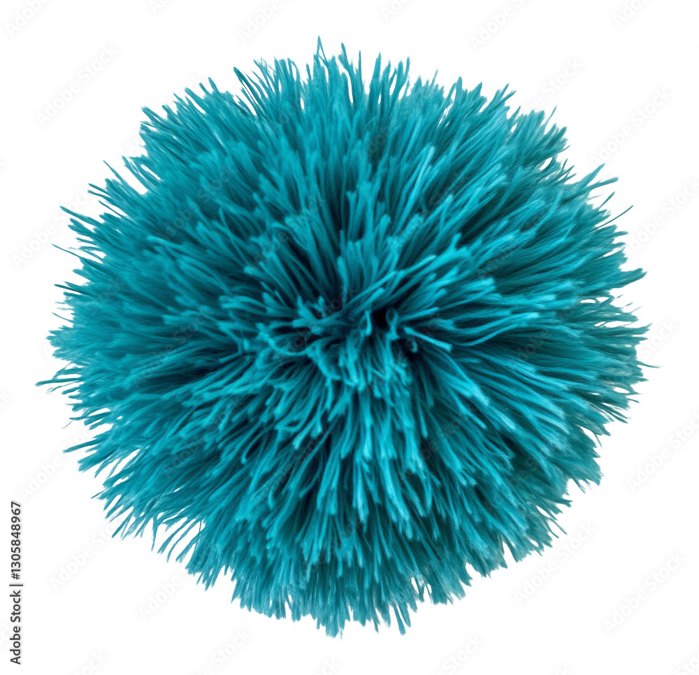 Poster turquoise abstract spiky sphere on transparent background. modern art and design concept