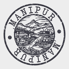 Manipur Stamp Retro Postmark. Silhouette Postal Passport. Seal Round Vector Icon. Badge Vintage Postage Design.