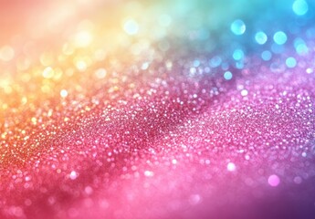 Sparkling Glitter Background in Vibrant Colors with Bokeh Effect Creating a Dreamy and Festive Atmosphere for Creative Projects