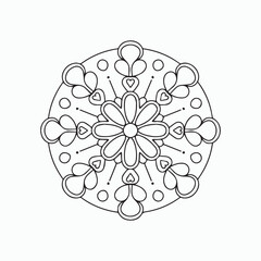 Easy Floral Mandala Coloring Page for Mindfulness & Relaxation
