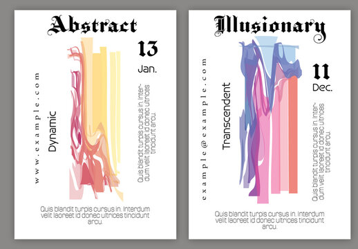 Flyer A4 with Abstract Shuttered Glass Shape Simple on White Background