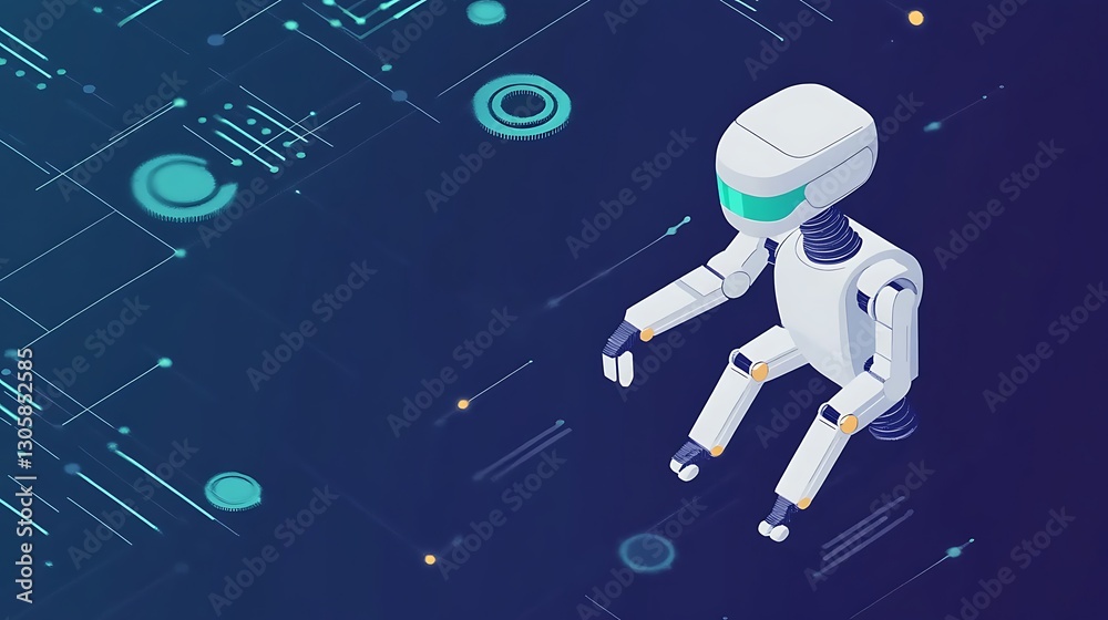 Poster ai-powered hedge fund expansion concept with a futuristic design and glowing elements.