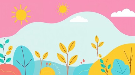 Obraz premium Modern flat design illustration with vibrant colors and renewable environmental theme