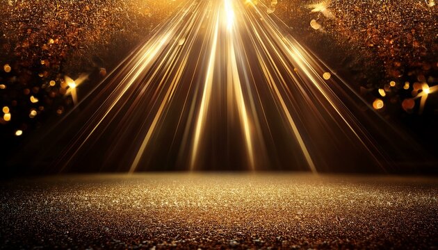 Award nomination ceremony luxury background with golden glitter sparkles