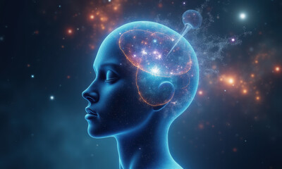 Fototapeta premium Cosmic Consciousness: Mind & Universe - AI Art