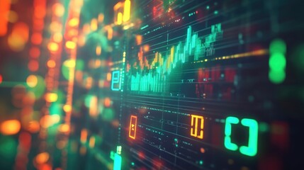 Obraz premium Greenhouse gas reduction concept with a digital CO tracking graph and sustainable energy indicators.